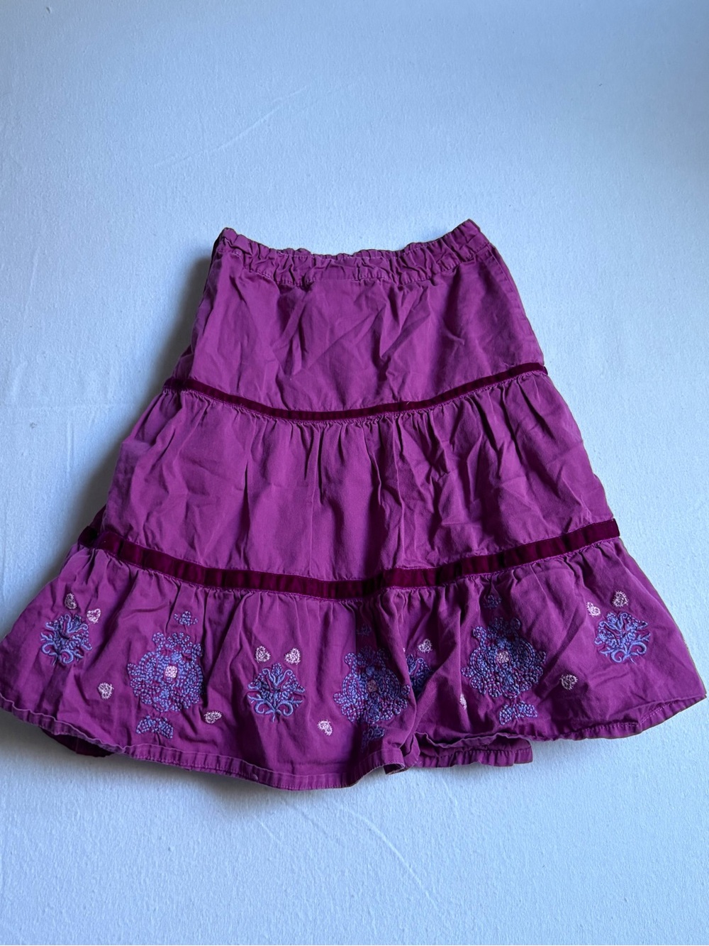 naartjie Purple Tiered Embroidered Skirt